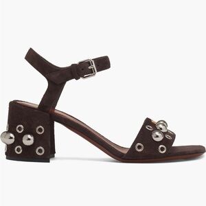 Valentino Garavani Nellcôte Dark Brown Suade W/Silver Accents. Retails $1100.